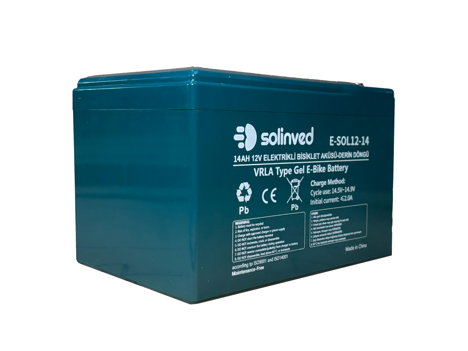 12V 14AH VRLA Tipi Elektrikli Bisiklet Aküsü
