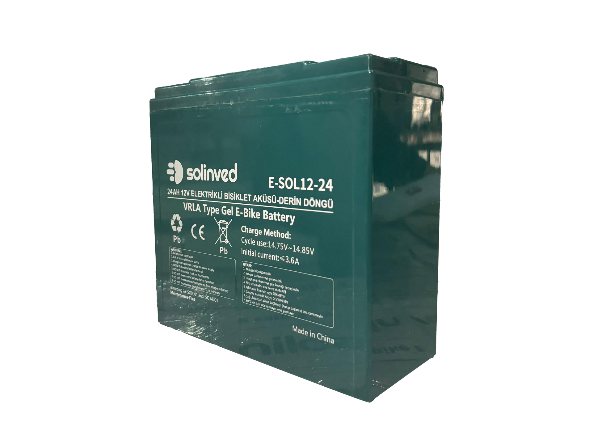 12V 24AH VRLA Tipi Elektrikli Bisiklet Aküsü