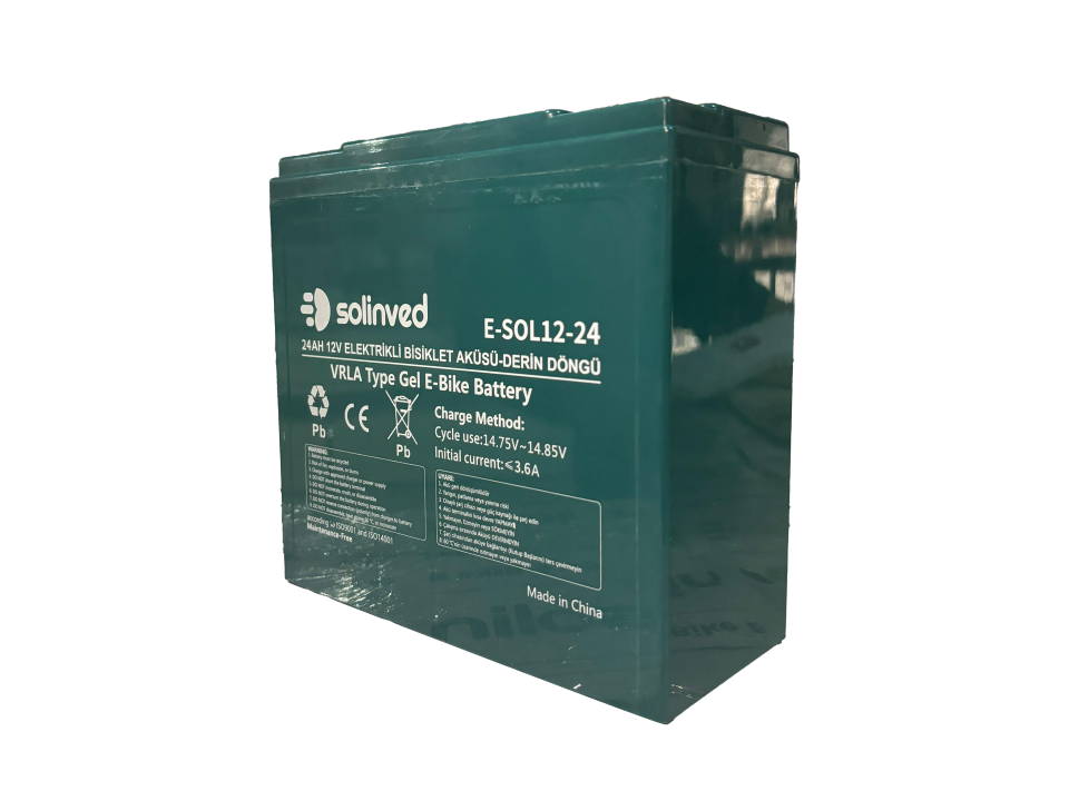 12V 24AH VRLA Tipi Elektrikli Bisiklet Aküsü