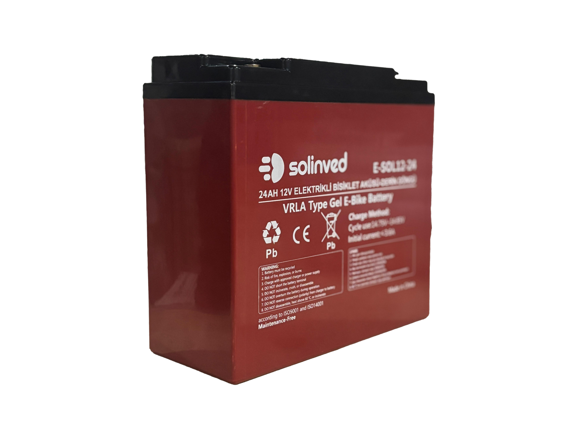 12V 24AH VRLA Type Elektrikli Bisiklet Aküsü  (Premium)