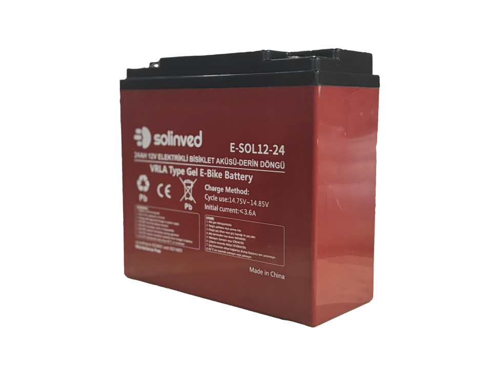 12V 24AH VRLA Type Elektrikli Bisiklet Aküsü  (Premium)