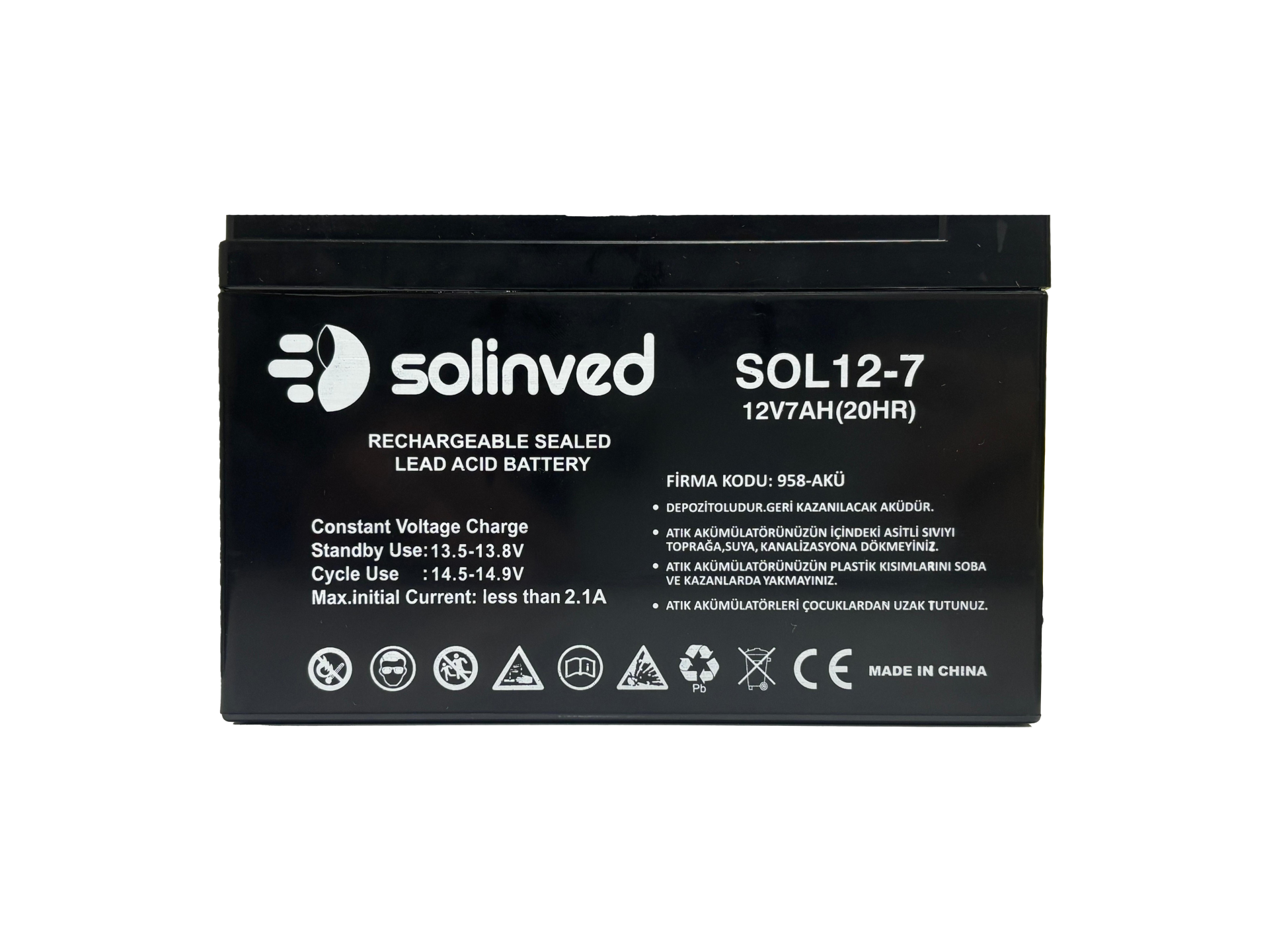 12V 7AH Ups Ve Alarm Aküsü