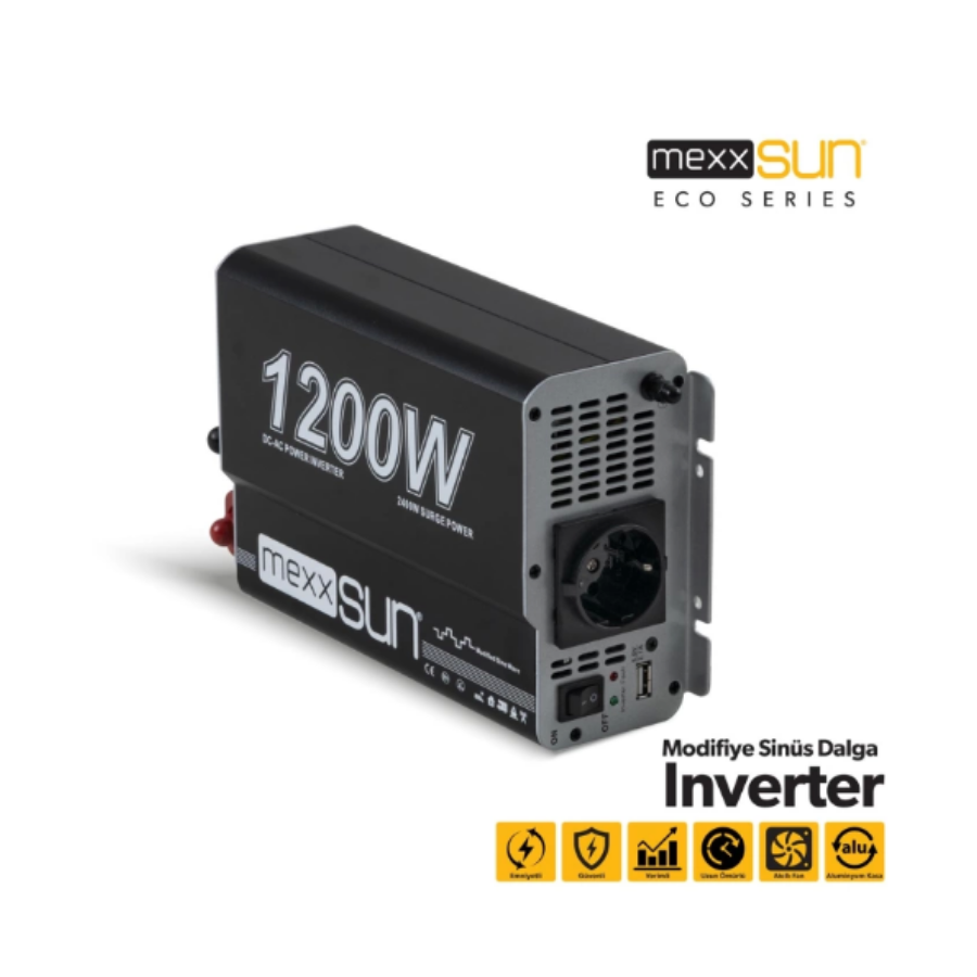 MexxSun 12V 1200W Modifiye Sinüs İnverter