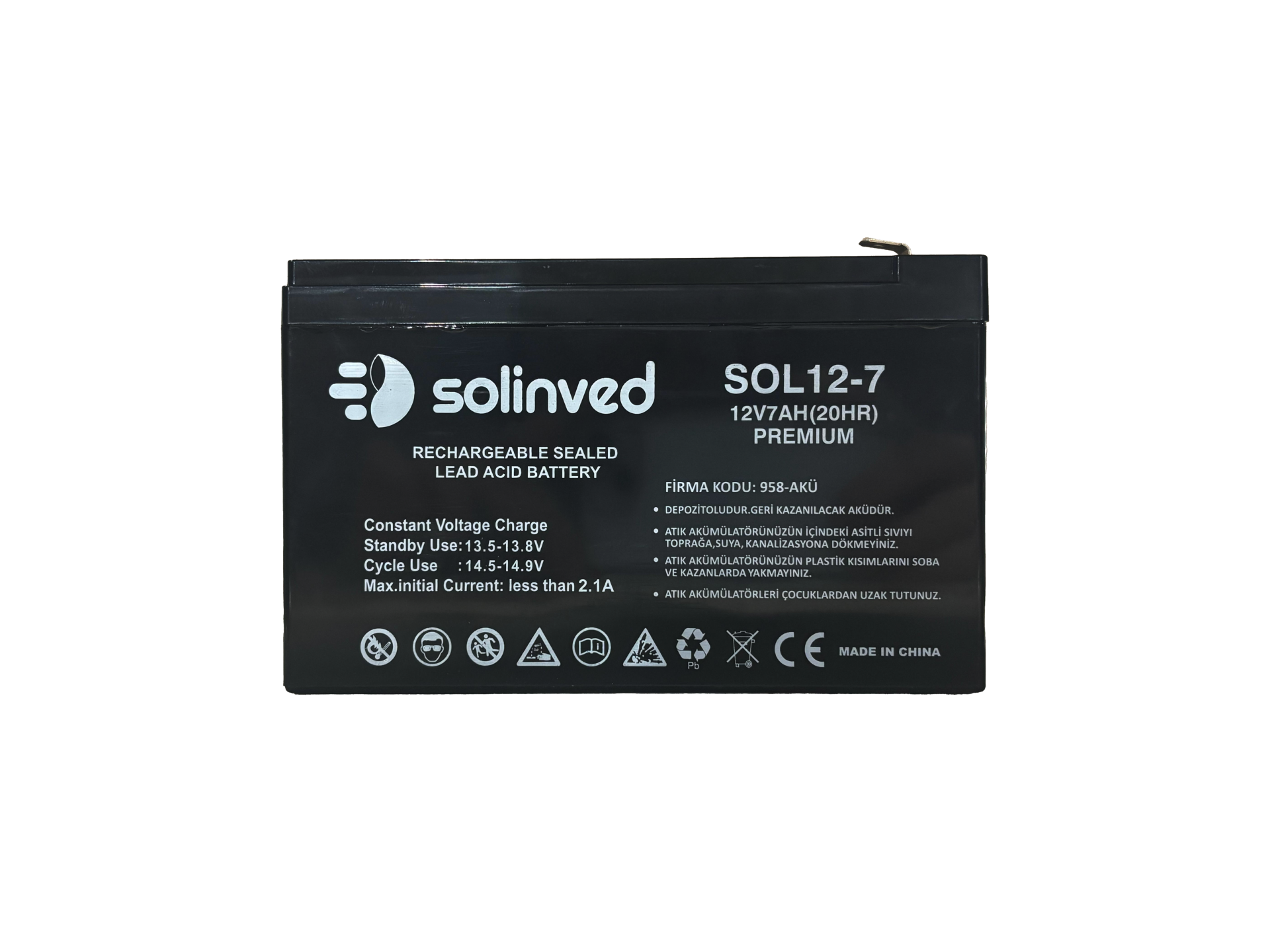 12V 7 AH Ups Ve Alarm Aküsü (Premium)