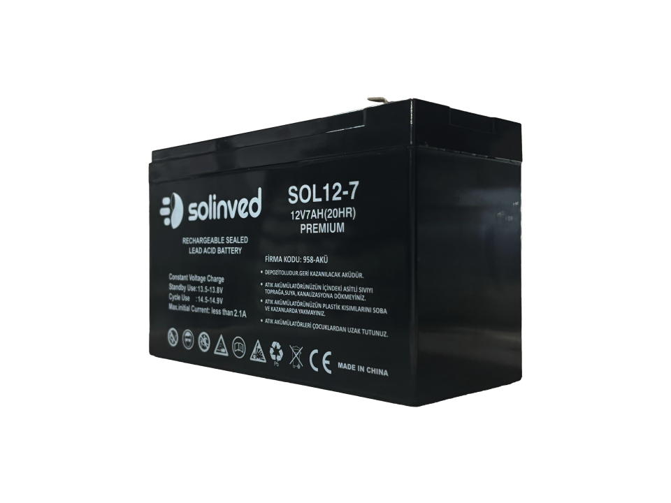 12V 7 AH Ups Ve Alarm Aküsü (Premium)