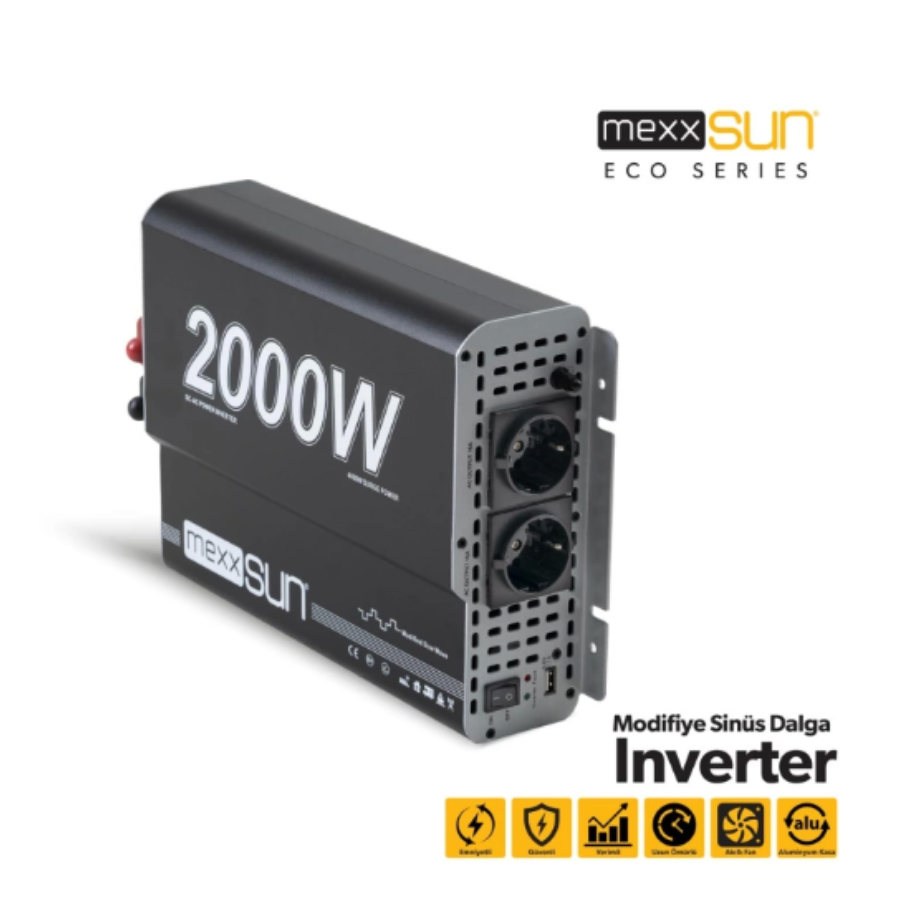 MexxSun 12V 2000W Modifiye Sinüs İnverter