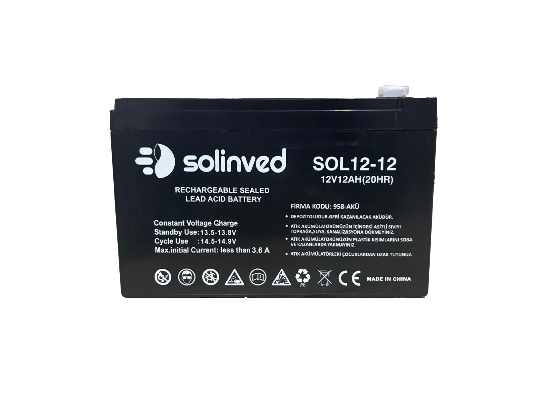 12V 12AH Ups Ve Alarm Aküsü