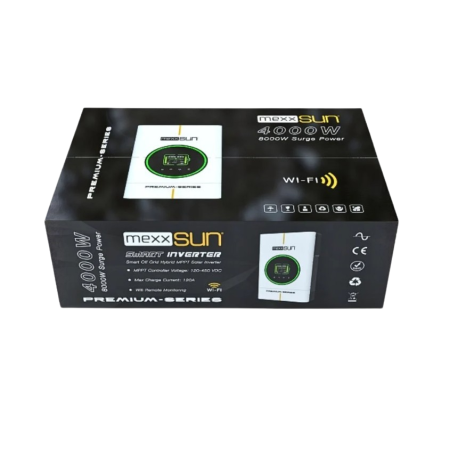 Mexxsun Premium 24V 4kW Tam Sinüs Akıllı İnverter (Wi-Fi/ Dual Output)