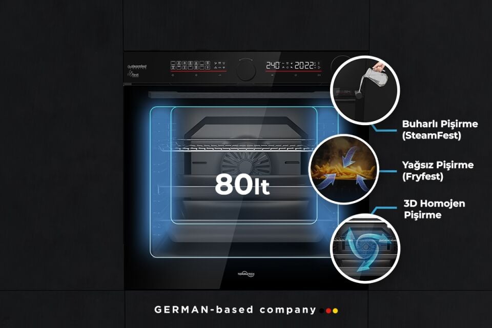 TommaTech TAO7001BG Ankastre Gazlı Ocak 70 Cm Siyah Cam