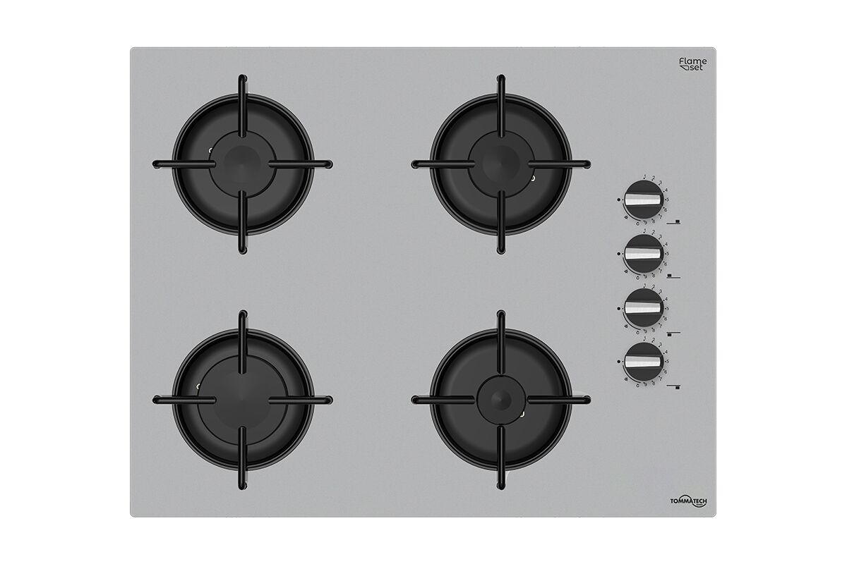 TommaTech TAO6001SG Ankastre Gazlı Ocak 65 Cm Gri Cam