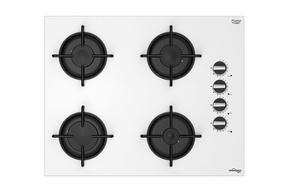 TommaTech TAO6001WG Ankastre Gazlı Ocak 65 Cm Beyaz Cam