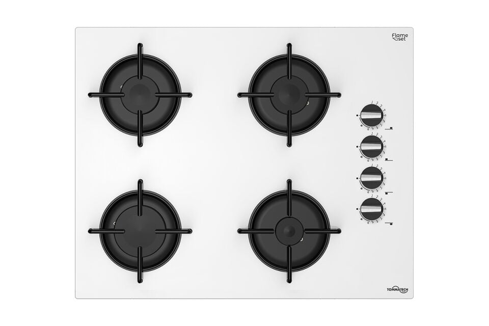 TommaTech TAO6001WG Ankastre Gazlı Ocak 65 Cm Beyaz Cam