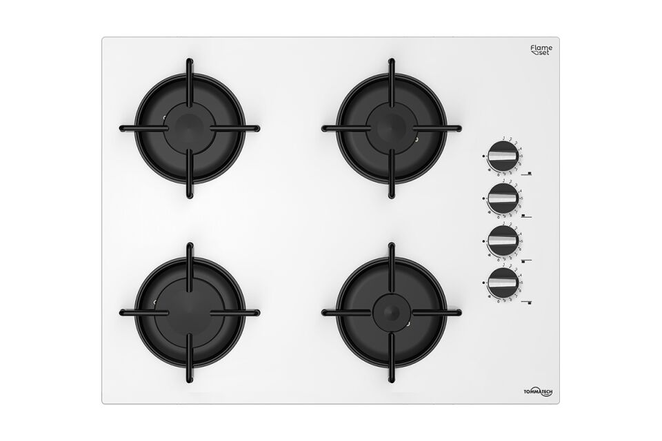 TommaTech TAO6001WG Ankastre Gazlı Ocak 65 Cm Beyaz Cam