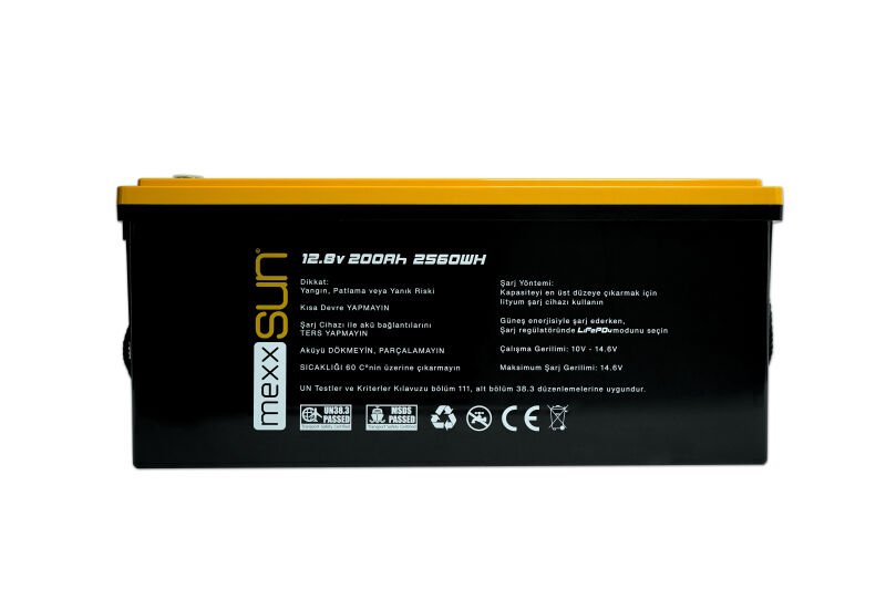 MEXXSUN Lityum Akü 12,8V 200Ah (LiFePo4) 2560Wh