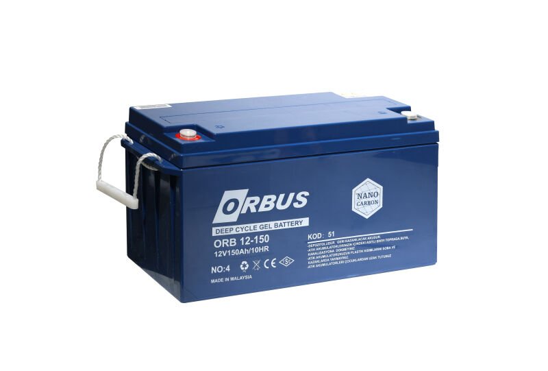 Orbus 12 V 150AH Bakımsız Nano Karbon Jel Akü