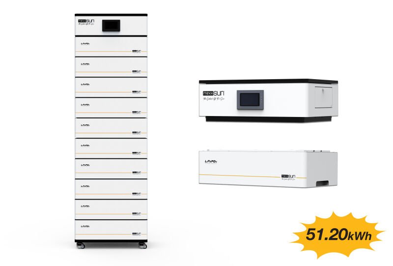 MEXXSUN 51.20 kWh HV Lityum Akü | Yüksek Voltaj LiFePO4 Enerji Depolama